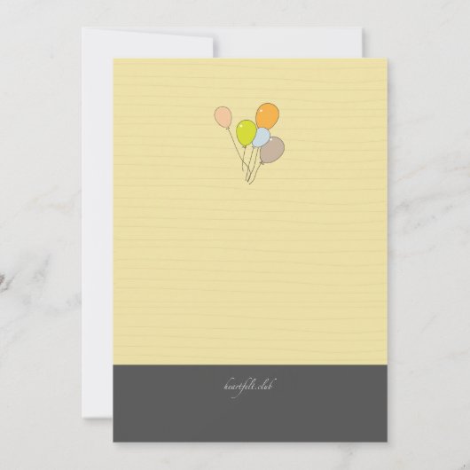 Einladung eines Mädchens mit Ballons (Rückseite)