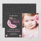 Einladung eines Melon Pink Girl Einladung zum Gebu (Vorne/Hinten)