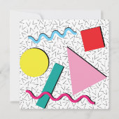 Einladung eines modernen Retro-Memphis-Musters der (Rückseite)