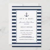 Einladung eines Navy Nautical Baby Shower Baby Boy (Vorderseite)