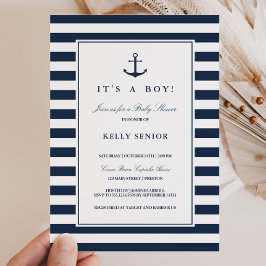 Einladung eines Navy Nautical Baby Shower Baby Boy
