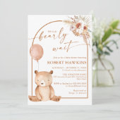 Einladung eines neutralen Babybades von Boho (Stehend Vorderseite)