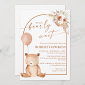 Einladung eines neutralen Babybades von Boho (Vorne/Hinten)