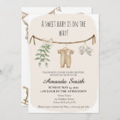 Einladung eines neutralen Babyduschers (Vorne/Hinten)