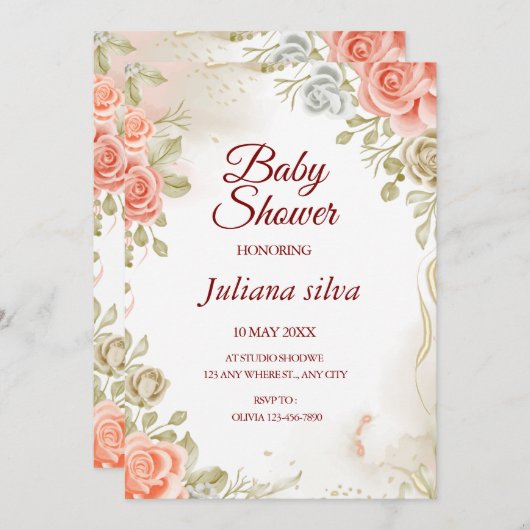 Einladung eines neutralen Babyduschers für das Blu (Vorne/Hinten)