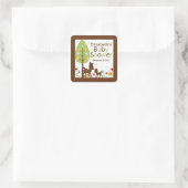 Einladung eines neutralen Babyduschers Quadratischer Aufkleber (Tasche)