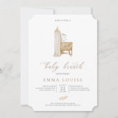 Einladung eines neutralen Boho Babybrunch (Vorderseite)