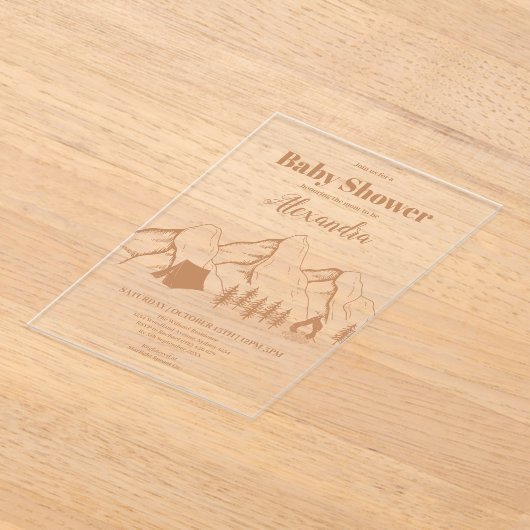 Einladung eines neutralen Camping-Babyduschers (Ablage )