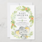 Einladung eines neutralen Elefantenbabys (Vorderseite)