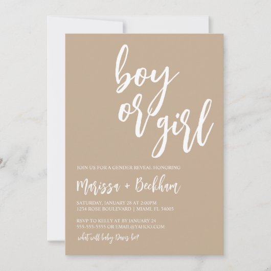 Einladung eines neutralen männlichen oder weiblich (Vorderseite)