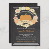 Einladung eines neutralen Pumpkin-Baby-Duschens (Vorne/Hinten)