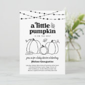 Einladung eines neutralen Pumpkin-Baby-Duschens (Stehend Vorderseite)
