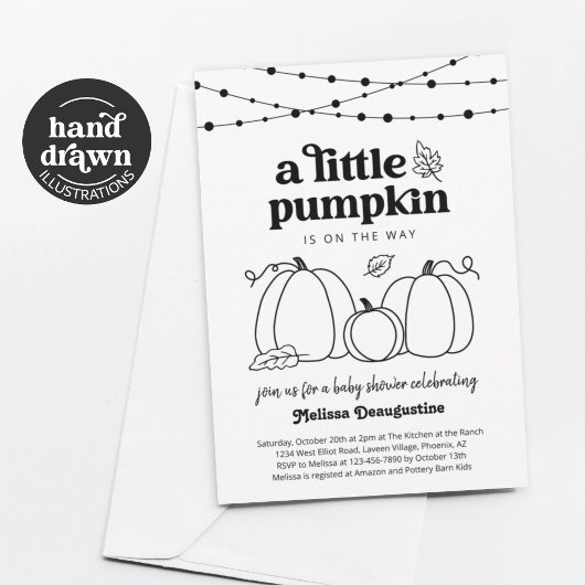 Einladung eines neutralen Pumpkin-Baby-Duschens