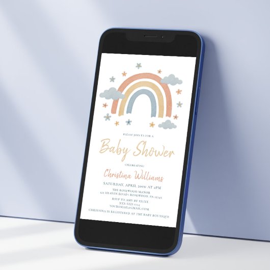 Einladung eines neutralen Regenbogenbabys