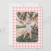 Einladung eines Niedlichen Kick Peach 1. Geburtsta (Rückseite)