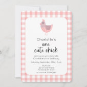 Einladung eines Niedlichen Kick Peach 1. Geburtsta (Vorderseite)