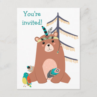 Einladung eines niedlichen Stammbären zum Geburtst