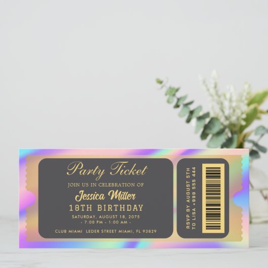 Einladung eines opal Party Tickets (Stehend Vorderseite)