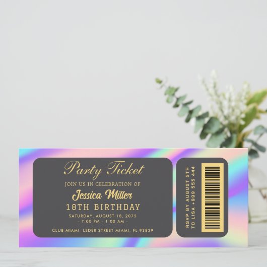 Einladung eines opal Party Tickets (Stehend Vorderseite)