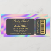 Einladung eines opal Party Tickets (Vorne/Hinten)