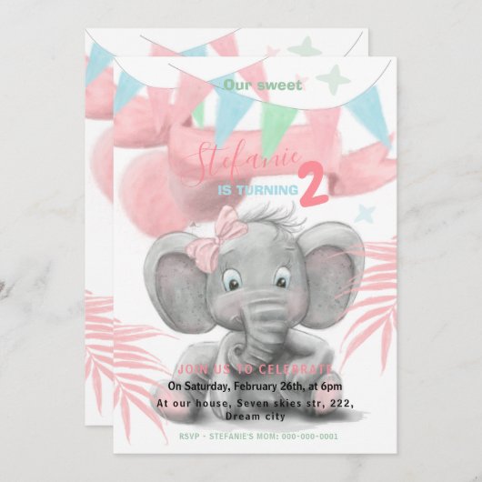 Einladung eines Party (Vorne/Hinten)