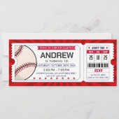 Einladung eines persönlichen Baseball-Tickets (Vorderseite)