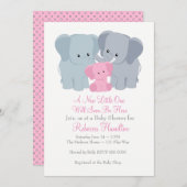 Einladung eines Pink Baby Elephant (Vorne/Hinten)