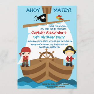 Einladung eines Piratenschiffs zum Geburtstag