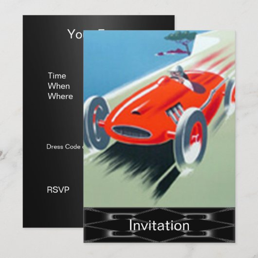 Einladung eines Rennwagens (Vorne/Hinten)