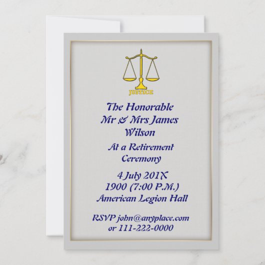 Einladung eines Richters zur Einstellung (Rückseite)