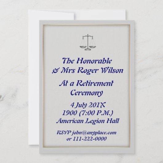 Einladung eines Richters zur Einstellung (Rückseite)