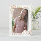 Einladung eines rosa Fotos (Stehend Vorderseite)