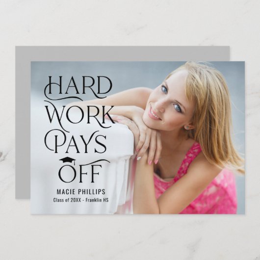 Einladung eines roten Abschlusses (Vorne/Hinten)