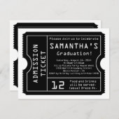 Einladung eines Schwarz/Weiß-Abschlusses (Vorne/Hinten)