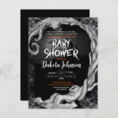 Einladung eines Schwarzen Halloween-Kinderduschs (Vorne/Hinten)