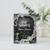 Einladung eines Schwarzen Halloween-Kinderduschs (Stehend Vorderseite)