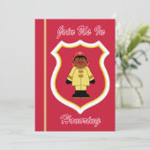 Einladung eines schwarzen männlichen Feuerwehrmann (Stehend Vorderseite)