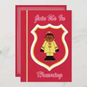 Einladung eines schwarzen männlichen Feuerwehrmann (Vorne/Hinten)