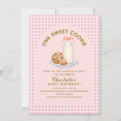 Einladung eines süßen Keks Mädchen zum ersten Gebu (Vorderseite)