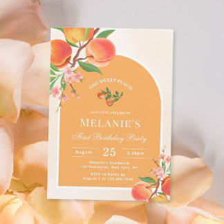 Einladung eines Sweet Peach 1. Geburtstag