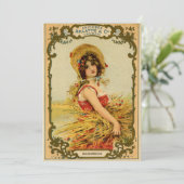 Einladung eines Vintagen Harvest Girl (Stehend Vorderseite)