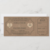 Einladung eines Vintagen Hochzeitstickets mit UAWG (Vorderseite)