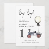 Einladung eines Vintagen Rennwagens zum 1. Geburts (Vorne/Hinten)