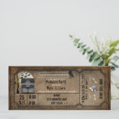 Einladung eines Vintagen Spuk Haustickets zu Hallo (Stehend Vorderseite)