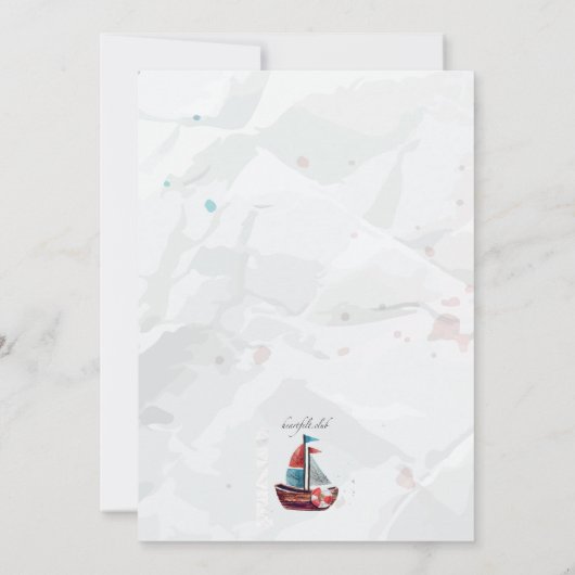 Einladung eines Wasserfarbenbootes (Rückseite)