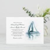 Einladung eines Wasserfarbenbootes zur Hochzeit (Stehend Vorderseite)