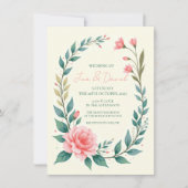 Einladung eines zarten Blumenkranzes (Vorderseite)