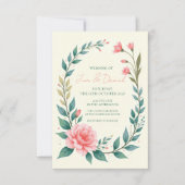 Einladung eines zarten Blumenkranzes (Vorderseite)