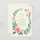 Einladung eines zarten Blumenkranzes (Vorne/Hinten)