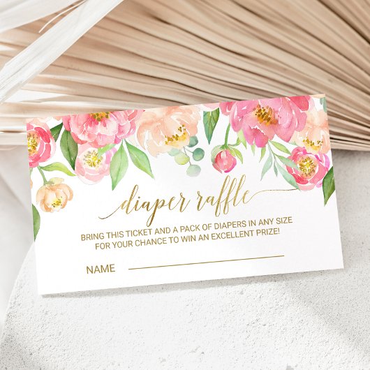 Einladung Einladung Pfirsich & Pink Peony Diaper E